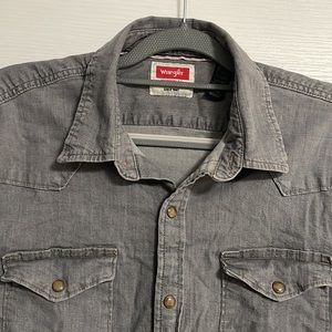Wrangler grey jean button up size L